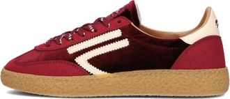 Puraai Schoenen, Dames, Rood, 40 EU, Rode Textiel Sneakers voor Dames