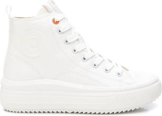 Xti Womens High Top Canvas Sneakers In White