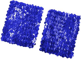 Feoya Womens Sparkly Sequin Wristbands Party Carnival Clubwear Fancy Dress 1 Pair W-Blue