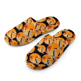 Generic Beach Sunset Mens Cozy Memory Foam Slippers Warm Cotton House Shoes Comfy Slipper for Indoor Outdoor