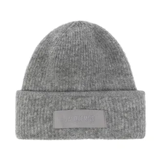 Jacquemus Grosgrain Beanie - unisex - Accessoires - Grijs - Maat: ONE Size Zijde