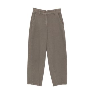 Via Masini 80 Barrel Fit Broek - Dames - Broeken - Bruin - Maat: L Katoen