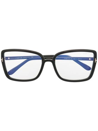 Tom Ford Eyewear square cat-eye optical glasses - women - Acetate - 56 - Black