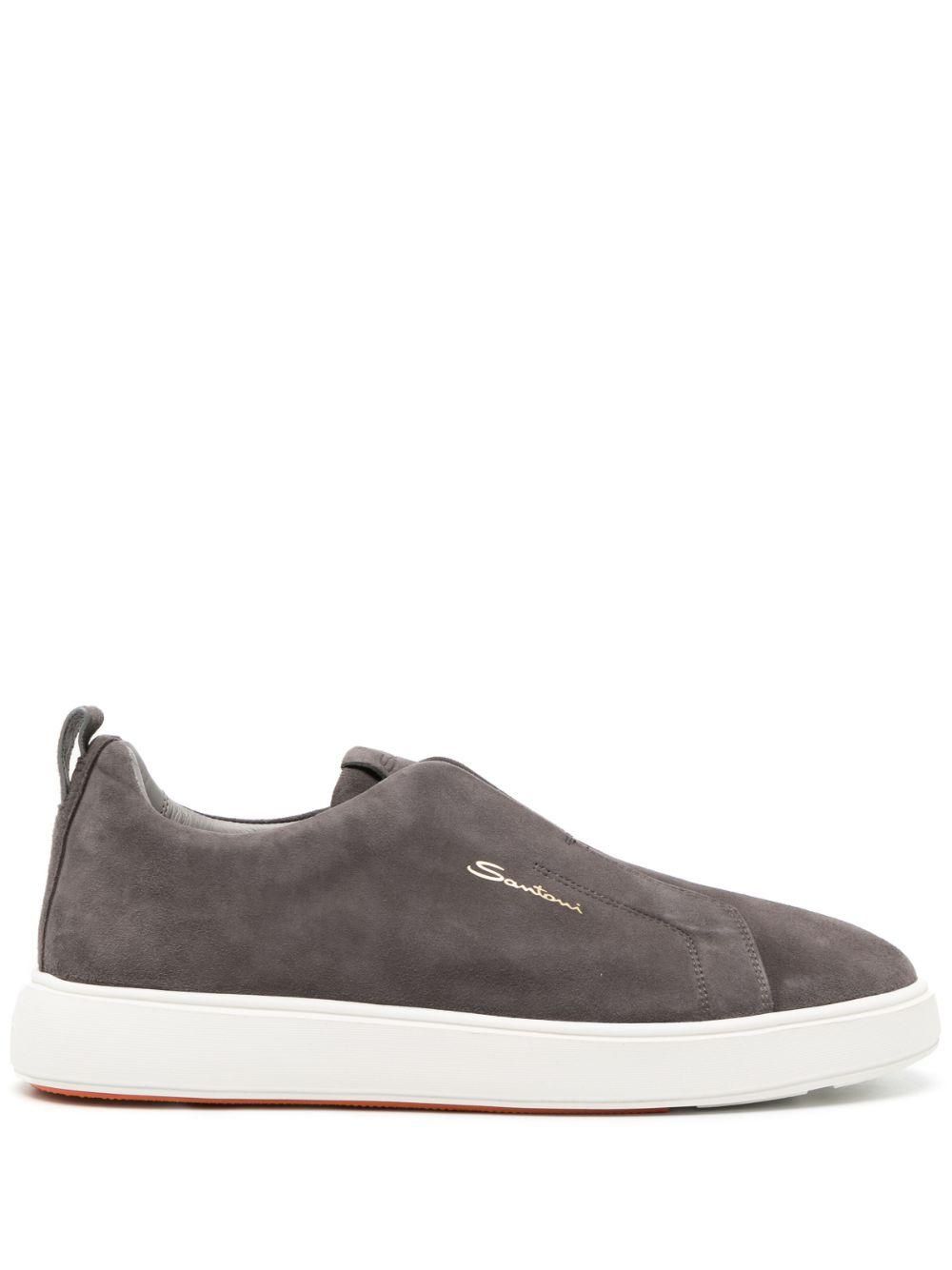 Farfetch Polacchini Santoni SANTONI SLIP-ON IN SUEDE BLU