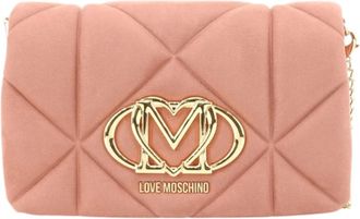 Love Moschino Zachte Gewatteerde Stoffen Schoudertas - Dames - Schoudertassen - Roze - ONE Size - Polyester - Tassen