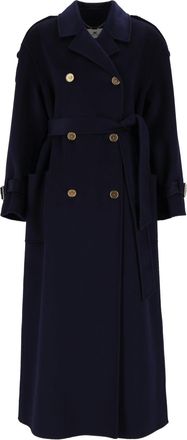 Elisabetta Franchi Double-Breasted Wool Belted Coat