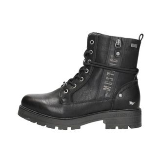 Mustang Lace-up Boots - Dames - Veterlaarzen - Zwart - 42 EU - Leer - Schoenen
