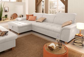 HOME AFFAIRE Ecksofa »Lyla L-Form« mit Recamiere, wahlweise mit Rückenfunktion und zusätzlich mit Bett