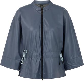 Marc Cain Imitatielederen jas - Dames - Zomerjassen - Grijs - 2XL - Leer - Jassen