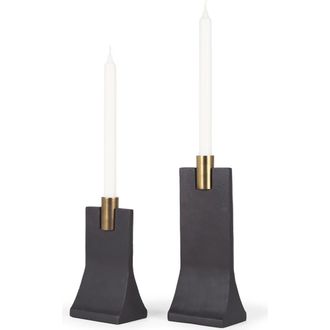 Mercana Polli Metal Taper Candleholders Set of 2 in Black at Nordstrom
