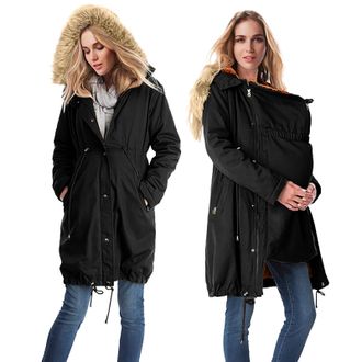 Generic Womens Parka Coat With Fur Hood - WomenS Maternity Jackets Coat Ladies Fleece Jackets Full Zip Parka Jacket Womens Winter Long Sleeve Tops Winter Jack