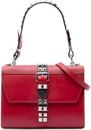 Prada Pre-owned Vintage Satchel - Dames - Vintage Schoudertas - Rood - ONE Size - Leer - Vintage