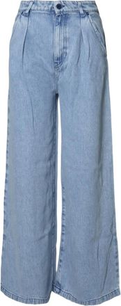 SOLOTRE Jeans a gamba ampia con pieghe - Blu