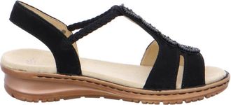 Ara Luxe Zwarte Sandaal met Middenvoet Ondersteuning - Dames - Sandalen - Zwart - 36 EU - Leer - Schoenen