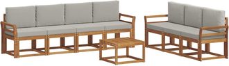 vidaXL Conjunto De Sof&aacute;s De Exterior 8 Uds. Gris Natural Y Claro Vidaxl