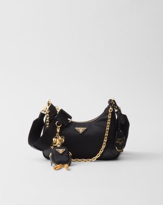 Prada Re-Edition 2005 Re-Nylon and Saffiano leather bag with charm