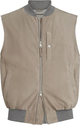 Brunello Cucinelli Su&egrave;de gilet met borstzak - Beige