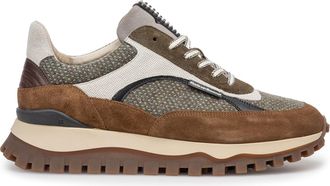 Floris Van Bommel Sneaker effen textiel Floris van Bommel bruin