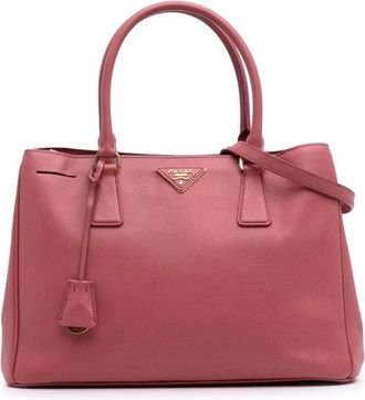 Prada Pre-owned Handbags, female, Pink, Size: ONE SIZE Pre-owned Elegant Leather Top Handle Bag with Adjustable Shoulder Strap