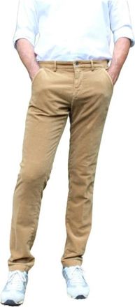 Mason's Slim Fit Velvet Katoenen Chino Broek - Heren - Chinos - Beige - XL - Katoen - Broeken