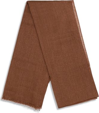 Brunello Cucinelli Womens Silk And Cashmere Scarf Fire Brick Scarfs
