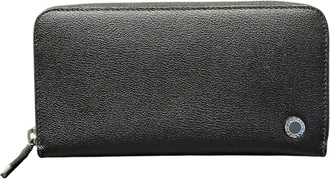 Bulgari Black Leather Long Wallet (Bi-Fold) (Pre-Owned)