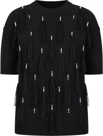 Max Mara Obl&ograve; Sweater - Dames - Ronde hals truien - Zwart - S - Wol - Truien & Vesten
