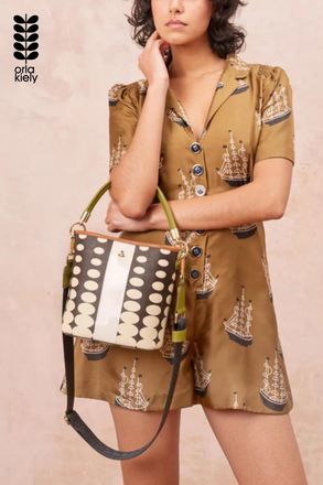 Orla Kiely Womens Brown Smile Sling Crossbody - Optical Oval Mocha - One Size