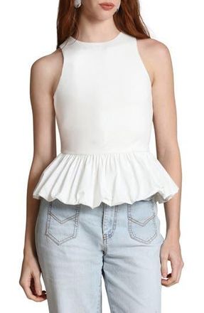 Avec Les Filles Peplum Tank in White at Nordstrom Rack, Size X-Small
