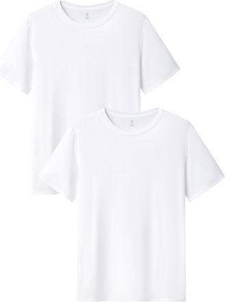 Lapasa 2 Pack Mens Vests - Super Soft and TAG Free - Micro Modal Undershirts Short Sleeve T-Shirt M07, M08, L / Large (Length 29 inches / Chest 41-43 inches)