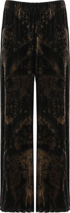 Avant Toi Relaxed Wide-Leg Velvet Trousers with Elastic Waistband