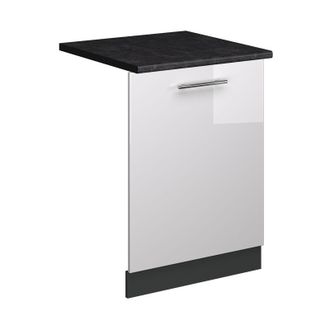 Vicco Panel Frontal Del Lavavajillas Fame-line, Blanco Alto Brillo, 60 Cm, Et Antracita, Vicco