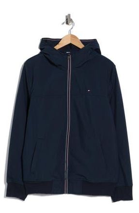 Tommy Hilfiger Water Resistant Hooded Softshell Jacket in Midnight Blue at Nordstrom Rack, Size Xx-Large