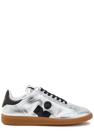 Isabel Marant Isabel Marant &eacute;toile Kaycee Logo Metallic Leather Sneakers - Silver - 38 (IT38/ UK5)