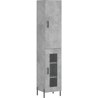 vidaXL Highboard Concrete Grey 34.5x34x180 cm Engineered Wood Vidaxl