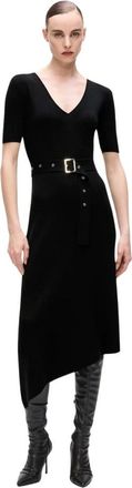 Karl Lagerfeld Midi Jurken - Dames - Casual kleedjes - Zwart - L - Polyester - Kleedjes