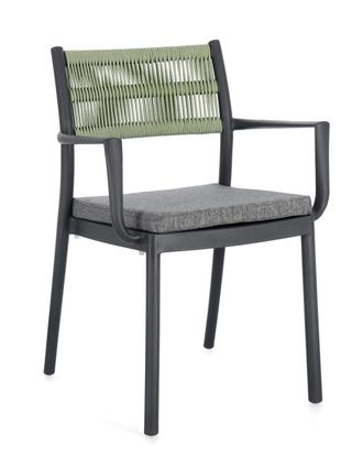 BIZZOTTO Conjunto de 2 sillas de polipropileno verde hormiga