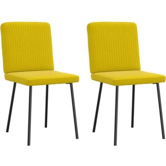 vidaXL Sedie da Pranzo 2 pz Gialle in Velluto - Vidaxl