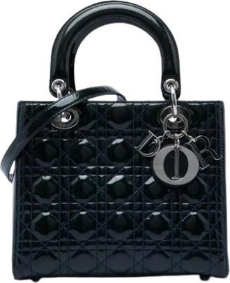 Dior Pre-owned Lady Dior - Dames - Vintage Handtas - Blauw - ONE Size - Leer - Vintage