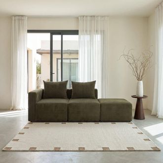Maisons du monde Sof&aacute; de 2/3 plazas pana verde caqui