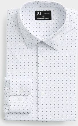 Le 31 Mens Two-tone rectangle shirt Modern fit