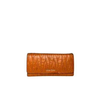 Miu Miu Pre-owned Wallets, female, Orange, Size: ONE SIZE Pre-owned Matelass&eacute; Wallet