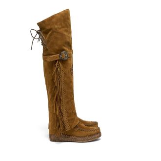 El Vaquero Stylish Leather Boots - female - El Vaquero - Over-the-Knee Boots - Brown - 3 UK - Shoes