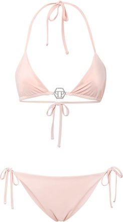 Philipp Plein logo-plaque bikini set - women - Polyamide/Elastane - S - Pink