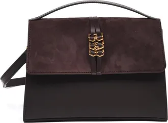 Baldinini Bolso bandolera de ante y piel - Bags - Mujer - Marr&oacute;n - ONE SIZE