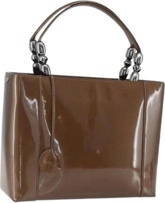 Dior Pre-owned Handbags, female, Brown, Size: ONE SIZE Pre-owned Vintage Patent Leather Hand Bag