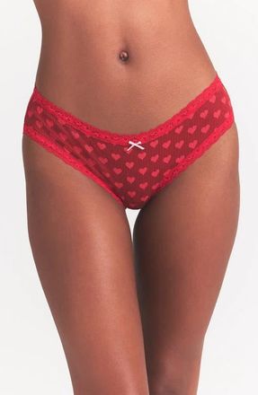 SKIMS Lightweight Stretch Cotton Pointelle Briefs in Brick Heart Halfdrop at Nordstrom, Size Xx-Small