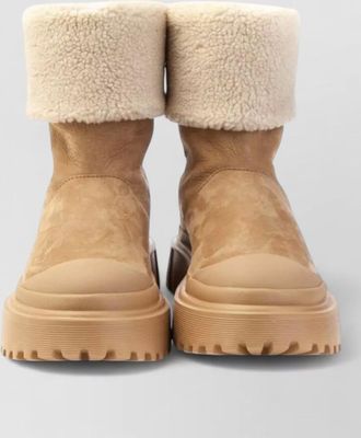 Hogan ankle boots chunky sole round toe design