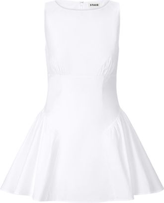 Staud Gwen Flare Minidress in White at Nordstrom, Size 14
