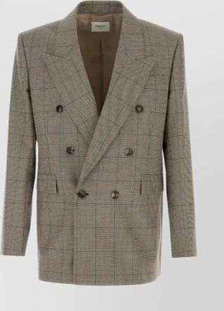 Saint Laurent longline wool blazer featuring embroidered accents